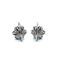 Charming Diamond Daisies Earrings in 14 Karat White Gold