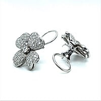 Diamond Flower Earrings in 18 Karat White Gold Diamond Flower Earrings in 18 Karat White Gold
