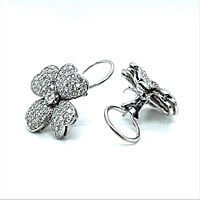 Diamond Flower Earrings in 18 Karat White Gold