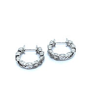 Diamond Hoop Earrings in 18 Karat White Gold