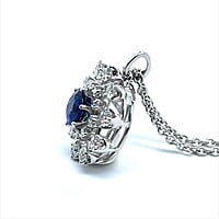 Adorable Snowflake Pendant in 18K White Gold with Natural Sapphire and Diamonds