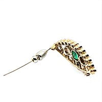 Charming Antique Brooch with Emerald and Old Cut Diamonds