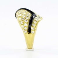 Black Chalcedony Diamond Gold Ring