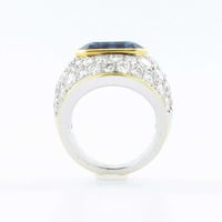 Sapphire Diamond Yellow and White Gold Ring