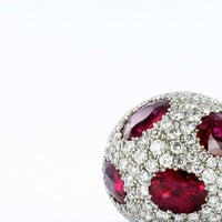 Certified Ruby and Diamond Platinum Cocktail Ring Certified Ruby and Diamond Platinum Cocktail Ring