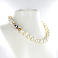South Sea Cultured Pearl Necklace with Clasp in 18 Karat White and Rose Gold