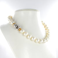 South Sea Cultured Pearl Necklace with Clasp in 18 Karat White and Rose Gold South Sea Cultured Pearl Necklace with Clasp in 18 Karat White and Rose Gold