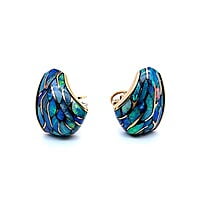 Black Opal Earrings in 18 Karat Rose Gold Black Opal Earrings in 18 Karat Rose Gold