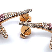 Pink Sapphire and Diamond Sea Stars Earrings in 18 Karat Rose Gold