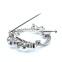 Floral Gübelin Brooch with Diamonds in 18 Karat White Gold Floral Gübelin Brooch with Diamonds in 18 Karat White Gold