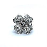 Diamond Flower Earrings in 18 Karat White Gold