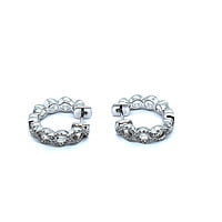 Diamond Hoop Earrings in 18 Karat White Gold Diamond Hoop Earrings in 18 Karat White Gold
