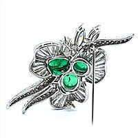 Mesmerizing Colombian Emerald Brooch with Diamonds in Platinum