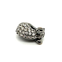 Cute Diamond Mouse Brooch in 18 Karat Blackened White Gold