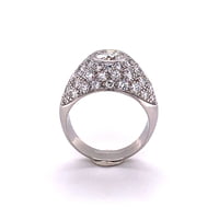 Diamond 18 Karat White Gold Dome Ring