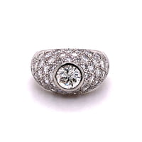 Diamond 18 Karat White Gold Dome Ring
