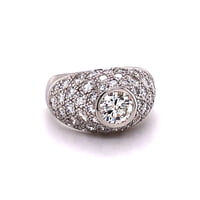 Diamond 18 Karat White Gold Dome Ring