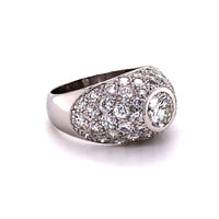 Diamond 18 Karat White Gold Dome Ring