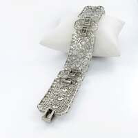 Impressive Art Deco Diamond Platinum Bracelet Impressive Art Deco Diamond Platinum Bracelet