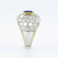 Sapphire Diamond Yellow and White Gold Ring