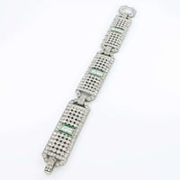 Magnificent Emerald and Diamond Platinum Art Deco Bracelet Magnificent Emerald and Diamond Platinum Art Deco Bracelet