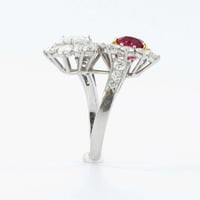 Gübelin Report Burma Ruby Diamond Toi et Moi Platinum Ring Gübelin Report Burma Ruby Diamond Toi et Moi Platinum Ring