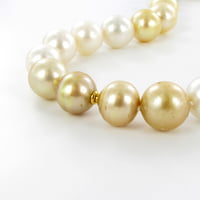 White and Golden South Sea Cultured Pearl Necklace