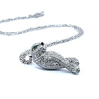 Panthère De Cartier Pendant Diamond Necklace in 18 Karat White Gold