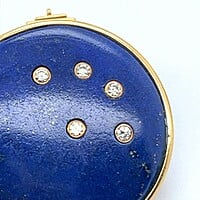 Lapis Lazuli Earrings with Diamonds in 18 Karat Yellow Gold