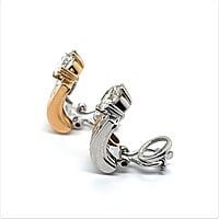 Graphic Diamond Earrings in 18 Karat White and Red Gold by Binder Graphic Diamond Earrings in 18 Karat White and Red Gold by Binder