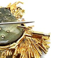 Gübelin Brooch with Abalone and Cultural Pearls in 18 Karat Yellow Gold