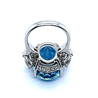 Aquamarine Ring with Diamonds in 14 Karat White Gold