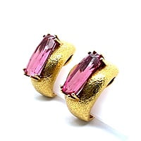 Dreamy Tourmaline Earclips in 18k Yellow Gold