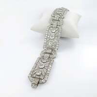 Impressive Art Deco Diamond Platinum Bracelet Impressive Art Deco Diamond Platinum Bracelet
