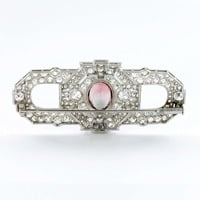 Art Deco Tourmaline and Diamond Platinum Brooch Art Deco Tourmaline and Diamond Platinum Brooch