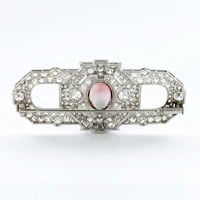 Art Deco Tourmaline and Diamond Platinum Brooch