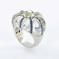 Gübelin Rock Crystal and GIA Certified Fancy Colored Diamond Ring