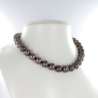 Multicolored Tahitian Cultured Pearl and Diamond Necklace