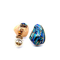 Black Opal Earrings in 18 Karat Rose Gold Black Opal Earrings in 18 Karat Rose Gold