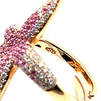 Pink Sapphire and Diamond Sea Star Ring in 18 Karat Rose Gold