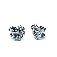 Diamond Flower Earrings in 18 Karat White Gold