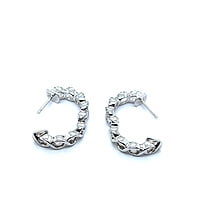 Diamond Hoop Earrings in 18 Karat White Gold Diamond Hoop Earrings in 18 Karat White Gold