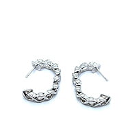 Diamond Hoop Earrings in 18 Karat White Gold