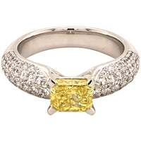 Gubelin Fancy Vivid Yellow Diamond White Gold Ring Gubelin Fancy Vivid Yellow Diamond White Gold Ring