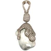 Spectacular South Sea Cultured Pearl and Diamond Pendant in 18 Karat White Gold