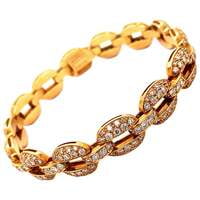 Timeless Cartier Diamond 18 Karat Yellow Gold Bracelet