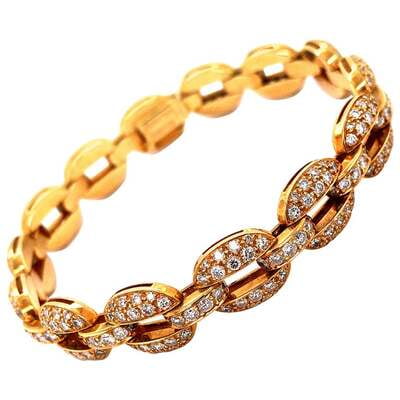 Timeless Cartier Diamond 18 Karat Yellow Gold Bracelet