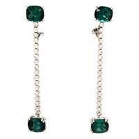 Tourmaline and Diamond White Gold Earhangers Tourmaline and Diamond White Gold Earhangers