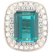 Tourmaline Diamond White Gold Cocktail Ring Tourmaline Diamond White Gold Cocktail Ring
