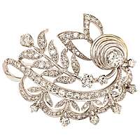 Fabulous Diamond 18 Karat White Gold Brooch